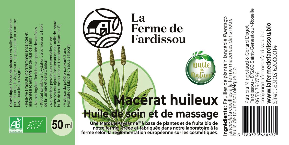 PLANTAIN HUILE SOLARISEE FERME DE FARDISSOU