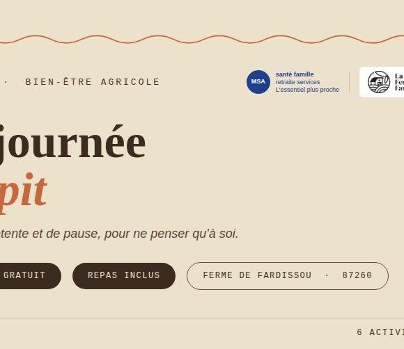 banniere Lancement des Journées de répit pour les agriculteurs